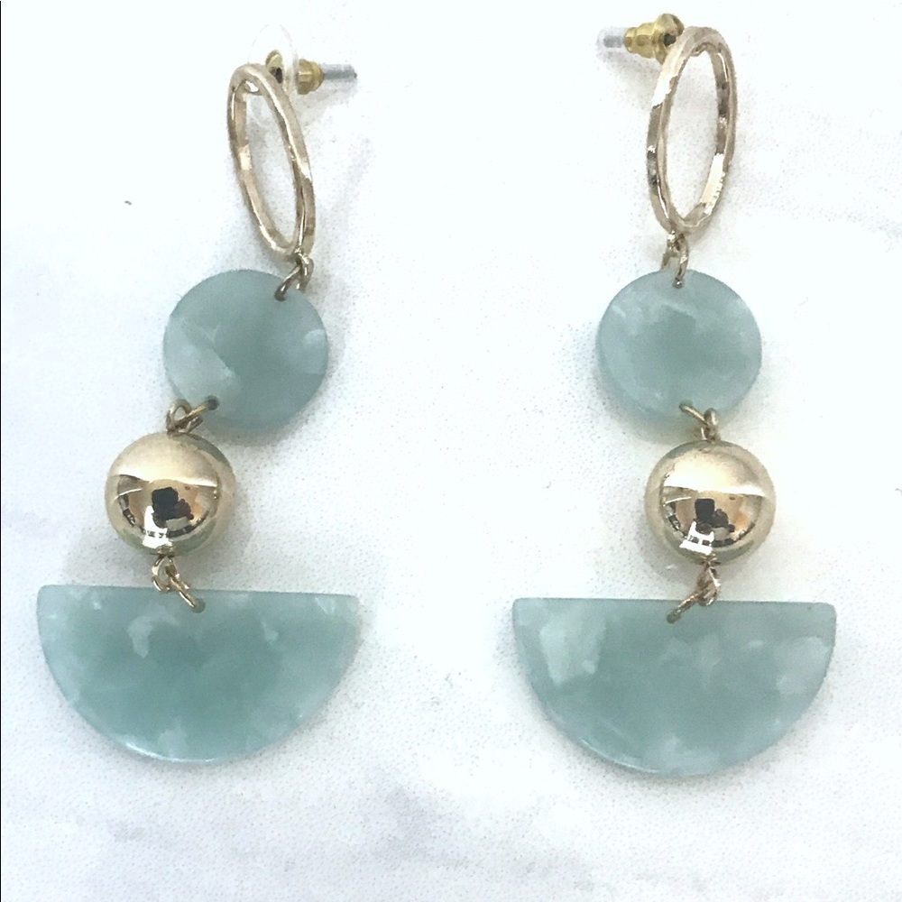 HP🎉 Mint Green Half Moon Acrylic Earrings